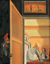 Haga click para ver la imagen ampliada 1933_07_gala and the angelus of millet preceding the imminent arrival of the conical anamorphoses.jpg